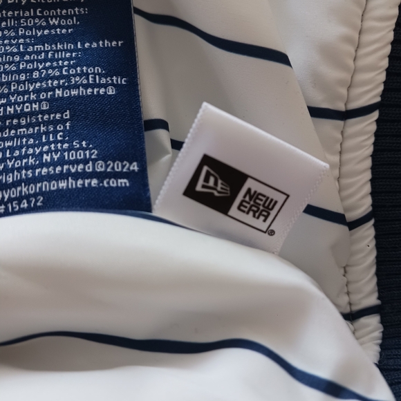 NWOT NYON YANKEES boys Lambskin Leather/ Wool Bomber Jacket Size XS - Picture 10 of 10